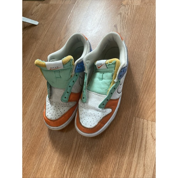 Nike Dunk Low PS White Blue Safety Orange DX3364-100 Size 7Y - Picture 1 of 8